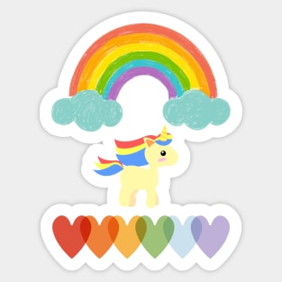 Rainbow with horse summer Sticker